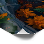Herfst Canyon Waterval – Levendig Herfstboslandsch Perfect Poster (Hoek)