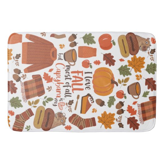  Herfst Capybara badkamermat Badmat (Voorkant)