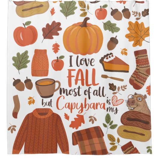 Herfst Capybara Douchegordijn (Voorkant)