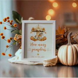 Herfst Carousel raad hoeveel pompoenen baby shower Poster