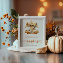 Herfst Carrousel baby pompoen raden hoeveel snoepj Poster