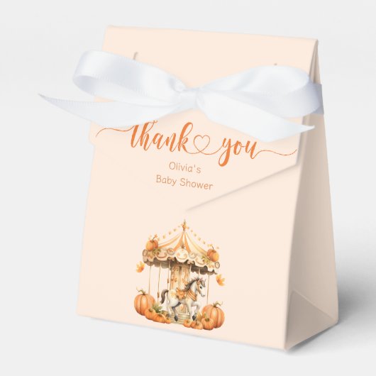 Herfst Carrousel pompoen is onderweg Bedankdoosjes (Voorkant Zijde)
