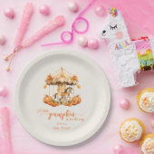 Herfst Carrousel rustieke herfst pompoen baby show Papieren Bordje (Feest)