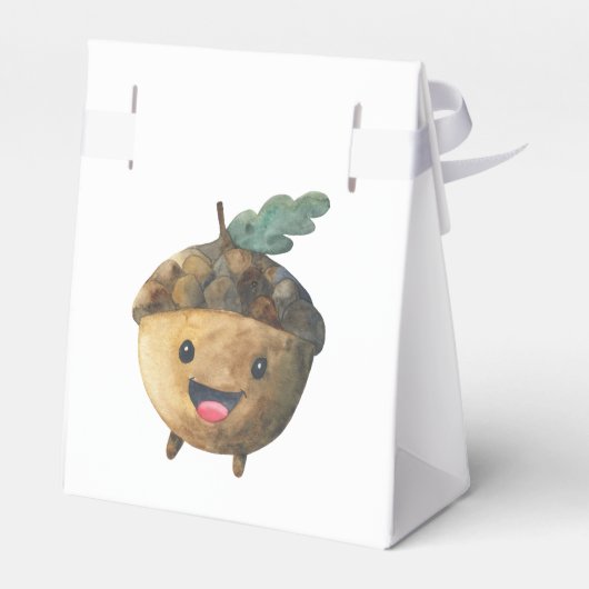 Herfst cartoon eikel Baby shower Bedankdoosjes (Achterkant)
