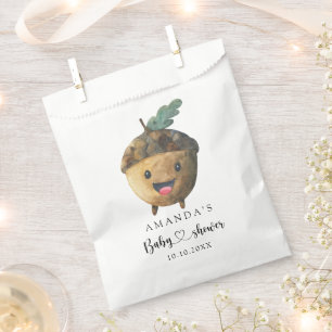 Herfst cartoon eikel Baby shower Bedankzakje