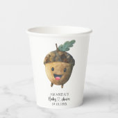 Herfst cartoon eikel Baby shower Papieren Bekers (Achterkant)