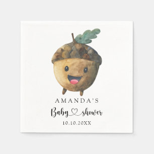 Herfst cartoon eikel Baby shower Servet