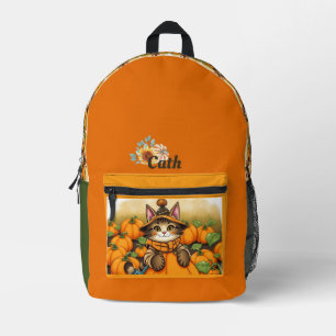Herfst Cat Autumn Thema Bedrukte Rugzak