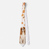 Herfst Cavalier King Charles Spaniel Aquarel Stropdas (Voorkant)