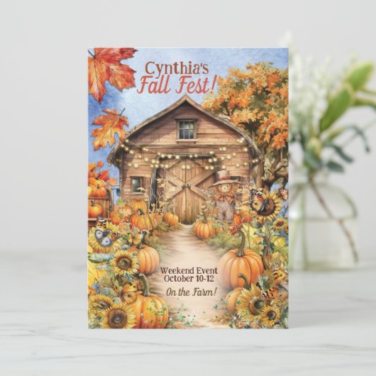Herfst Celebration Uitnodigingen (Staand voorkant)