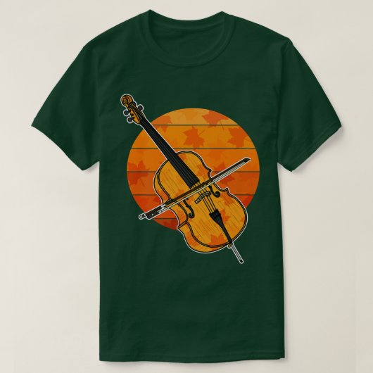 Herfst Cello Cellist Autumn Thanksgiving String Pl T-shirt (Design voorkant)