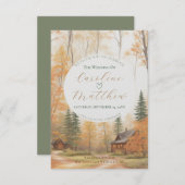 Herfst Chalet Trouwkaart Save The Date (Voorkant / Achterkant)