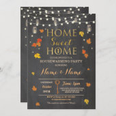 Herfst Chalk Leaves  voor huisverwarming Kaart (Voorkant / Achterkant)