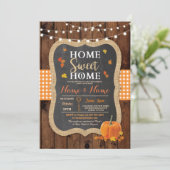 Herfst Chalk Pumpkin uitgenodigd voor huisverwarmi Kaart (Staand voorkant)