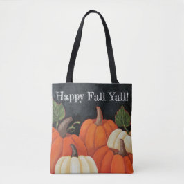 "Herfst Chalkboardpompoenen" Gepersonaliseerd Canv Tote Bag