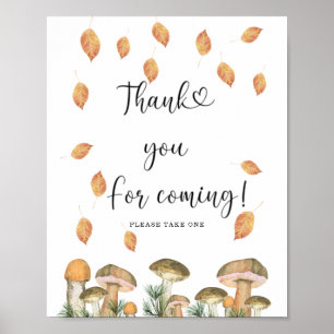 Herfst champignons - Bedankt voor uw komst Poster