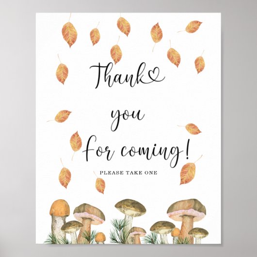 Herfst champignons - Bedankt voor uw komst Poster (Voorkant)