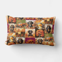 Herfst Charm: Teckels en Herfst Scènes Kussen