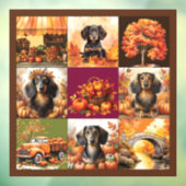 Herfst Charm: Teckels en Herfst Scènes Raamsticker (Vel 3)