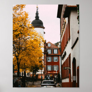 Herfst charme in Europese Alley Poster
