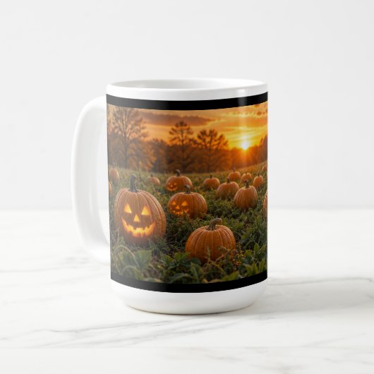 Herfst Charme Pompoenveld Koffiemok (Voorkant links)