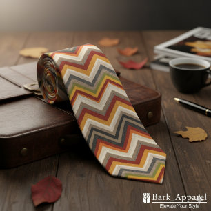Herfst Chevron Patroon Stropdas