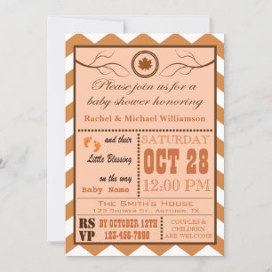 Herfst Chevron Pattern Baby shower Uitnodiging
