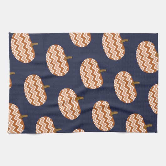 Herfst Chevron Pumpkins & Navy Theedoek (Horizontaal)
