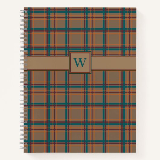 Herfst Chic Geruite Spiraal Notebook Notitieboek (Voorkant)