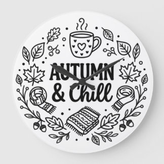Herfst & Chillen | Gezellige Herfst Handlettered L Grote Klok