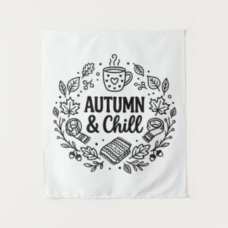Herfst & Chillen | Gezellige Herfst Handlettering Wandkleed