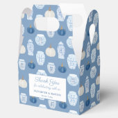 Herfst Chinoiserie Blauwe Pompoenen Trouwdouche Bedankdoosjes (Geopend)