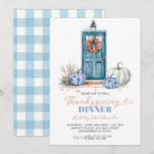 Herfst Chinoiserie Thanksgiving Dinerfeest Pompoen Kaart (Voorkant / Achterkant)