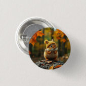 Herfst Chipmunk Button (Voorkant /achterkant)
