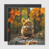 Herfst Chipmunk Magnetische Kaart (Voorkant / Achterkant)