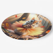 Herfst Chipmunk met een Tutu Papieren Bordje (Gekanteld)