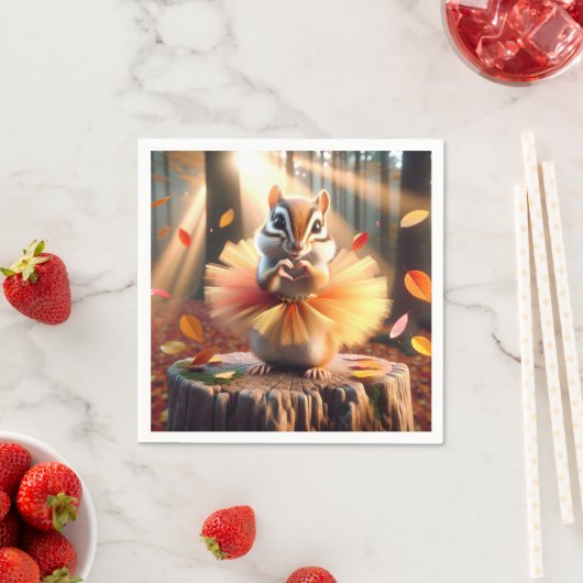 Herfst Chipmunk met een Tutu Servet (Insitu)