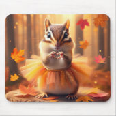 Herfst Chipmunk met Tutu en Hart Muismat (Voorkant)