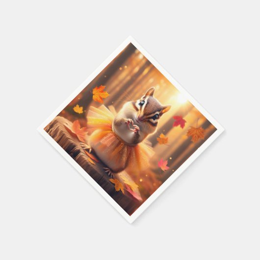 Herfst Chipmunk met Tutu en Hart Servet (Hoek)