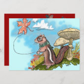 Herfst Chipmunk~ nodigt uit Kaart (Voorkant / Achterkant)