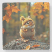 Herfst Chipmunk Stone Onderzetter (Voorkant)