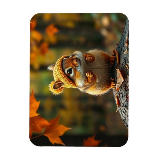 Herfst-chipmunkmagneet Magneet (Verticaal)