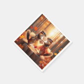 Herfst Chipmunks dansen Servet (Hoek)