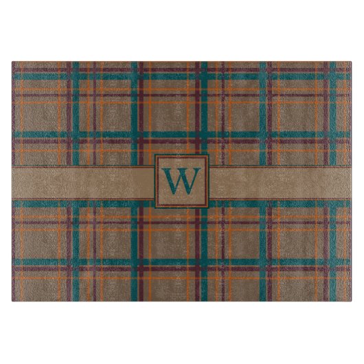 Herfst Chique Plaid Glas Snijplank (Voorkant)