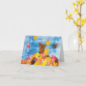 Herfst Choco Beer - Kinder kunst voor Choc Kaart (Gele Bloem)