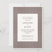 Herfst Chocoladebruine Gingham Geruite Koppel Brui Kaart (Voorkant)