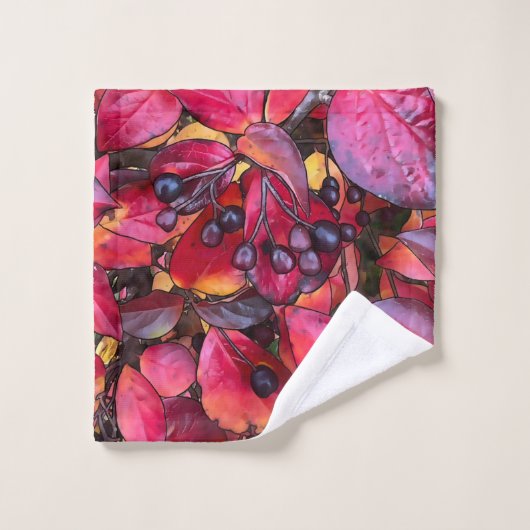 Herfst Chokecherries - Badhanddoek Set Bad Handdoek (Wasdoekje)