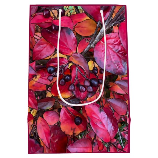 Herfst Chokecherries - Medium Gift Bag Medium Cadeauzakje (Achterkant)