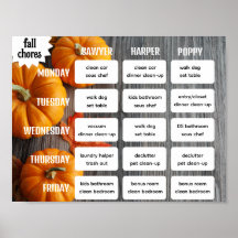 Herfst Chore Chart