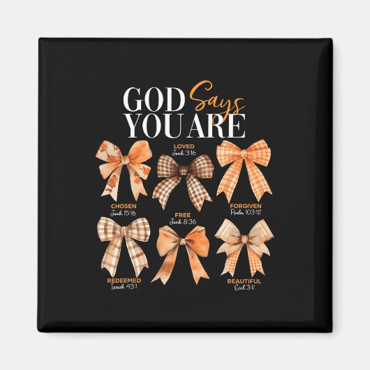 Herfst Christelijke Thanksgiving Coquette Bow God Magneet (Voorkant)